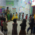 Anganwadi children engaged in play-based learning activities