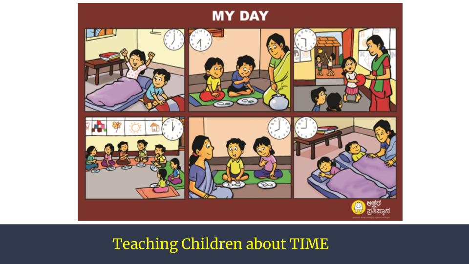 Vidya Saathi using posters to teach time