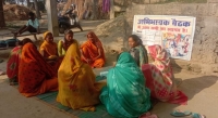 Anganwadi children engaged in play-based learning activities